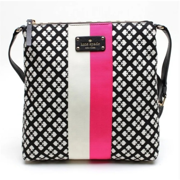 kate spade Handbags - Kate Spade Black & Cream Victoria Classic Crossbody Bag